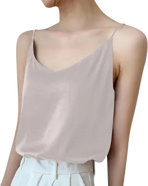 Women's Fit Camisole with Built in Bra - Basic Undershirt Adjustable Spaghetti Strap Tank Crop Tops