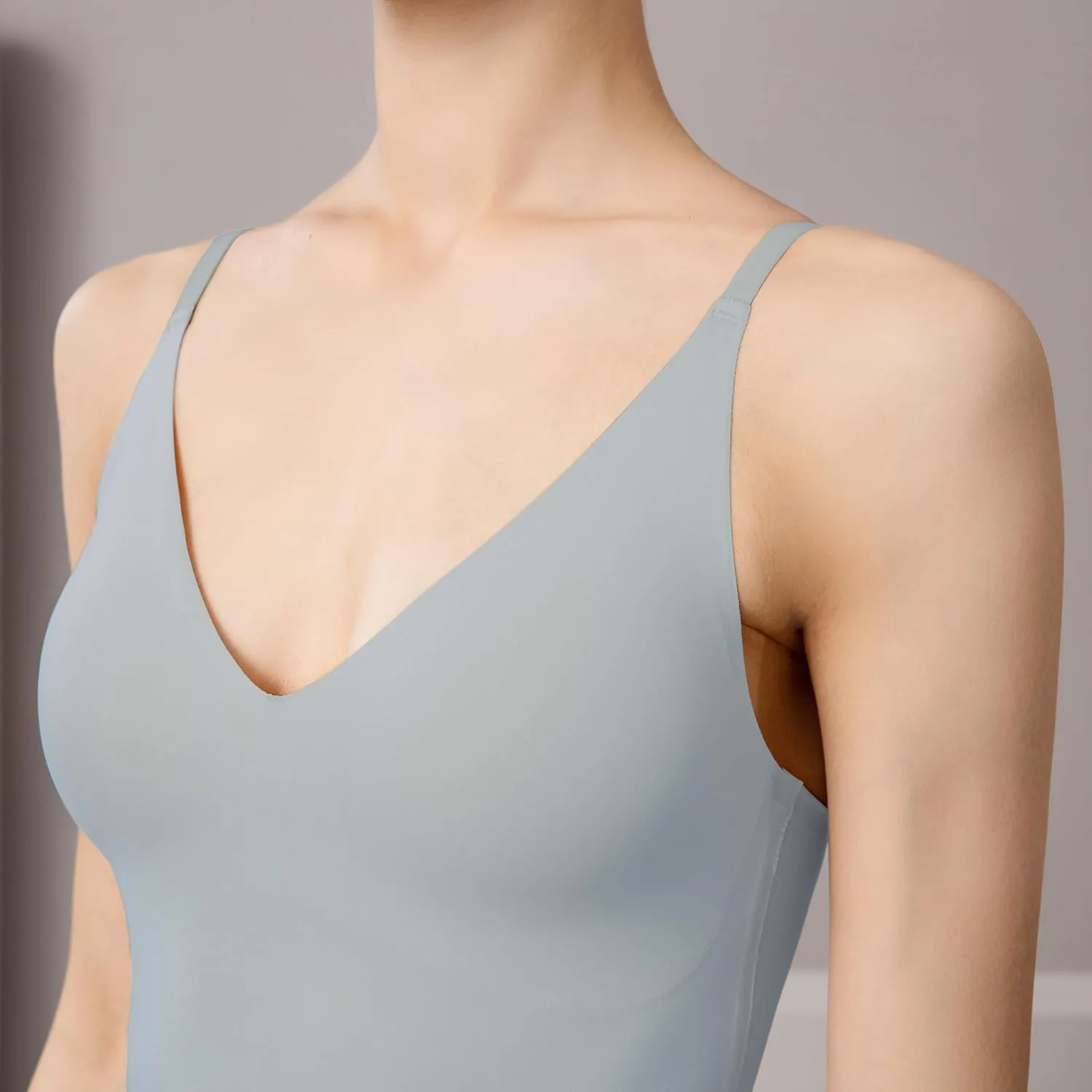 Women's Fit Camisole with Built in Bra - Spaghetti Straps Camis Tank