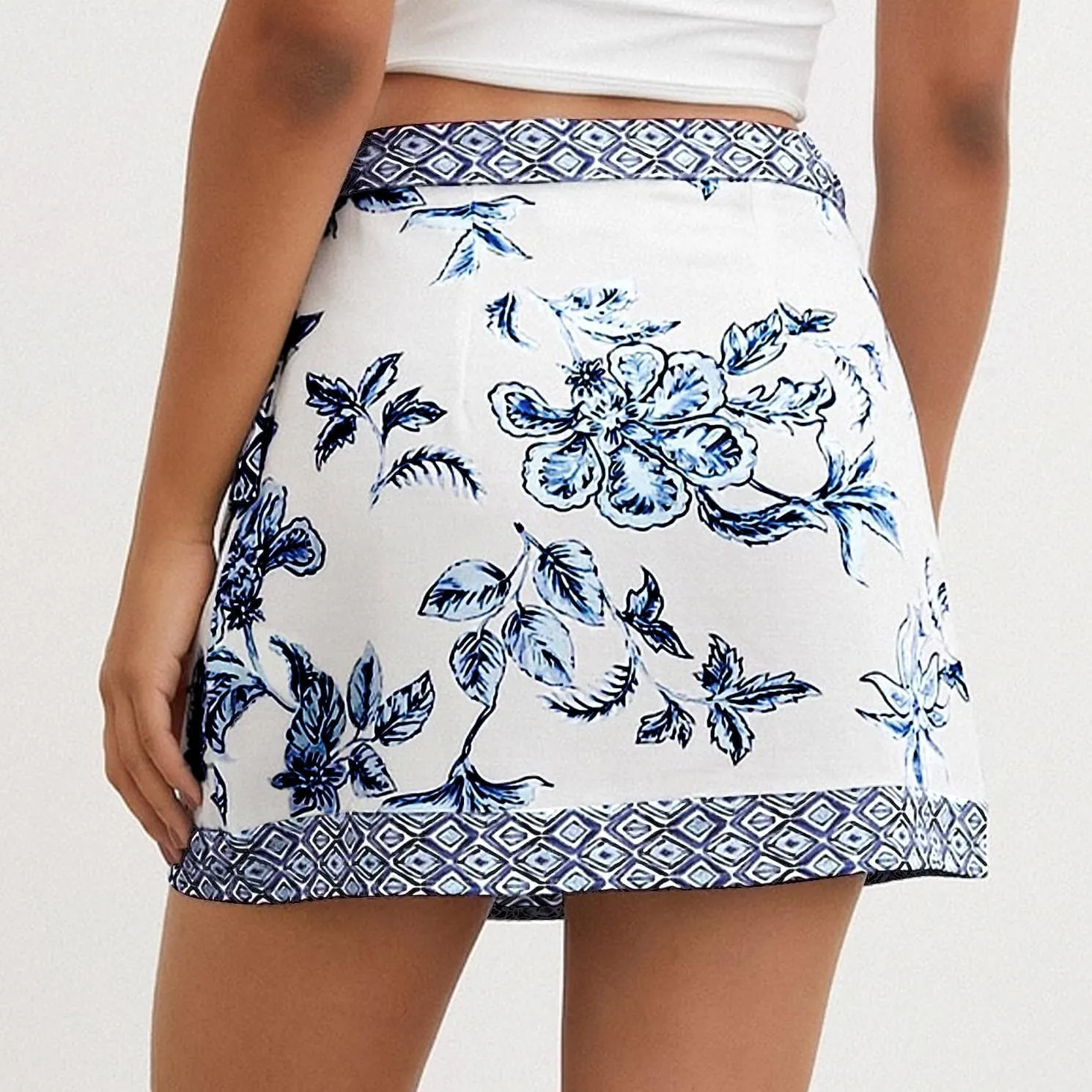 Womens Floral Wrap Short Skirt Summer Beach Mini Skirt Casual Knot Side High Waist A Line Vacation Outfits Skorts