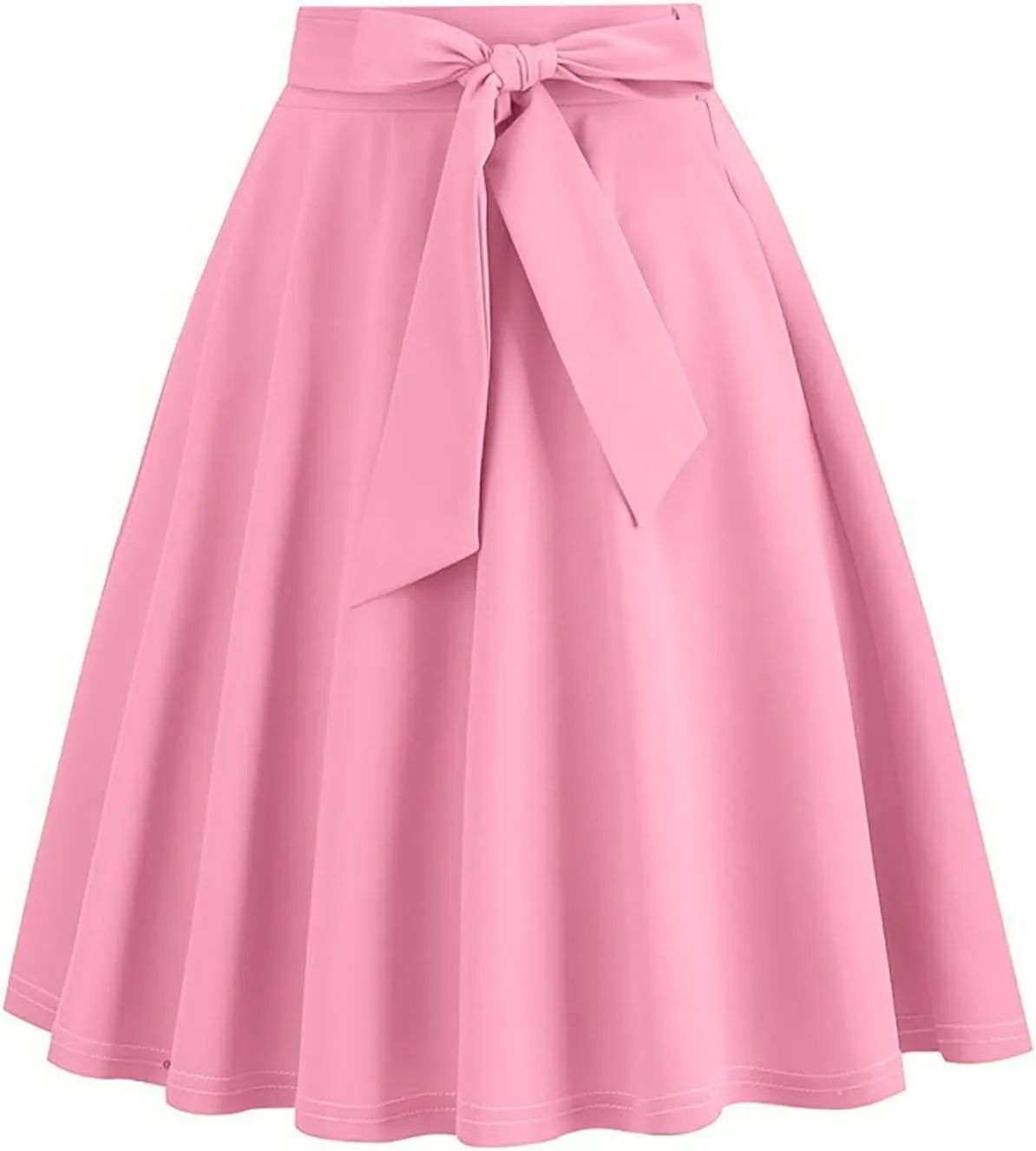 Womens Hepburn Style Skirt Solid Vintage High Waist A-Line Skater Skirts Casual Fashion Loose Flowy A-line Skorts