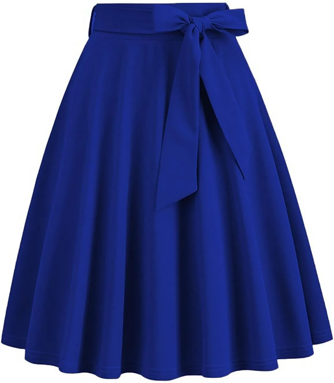 Womens Hepburn Style Skirt Solid Vintage High Waist A-Line Skater Skirts Casual Fashion Loose Flowy A-line Skorts