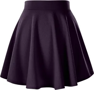 Womens High Waist A Line Mini Skirt Fashion Casual Pleated Skort Short Mini Petticoat Skirts for Tennis Golf