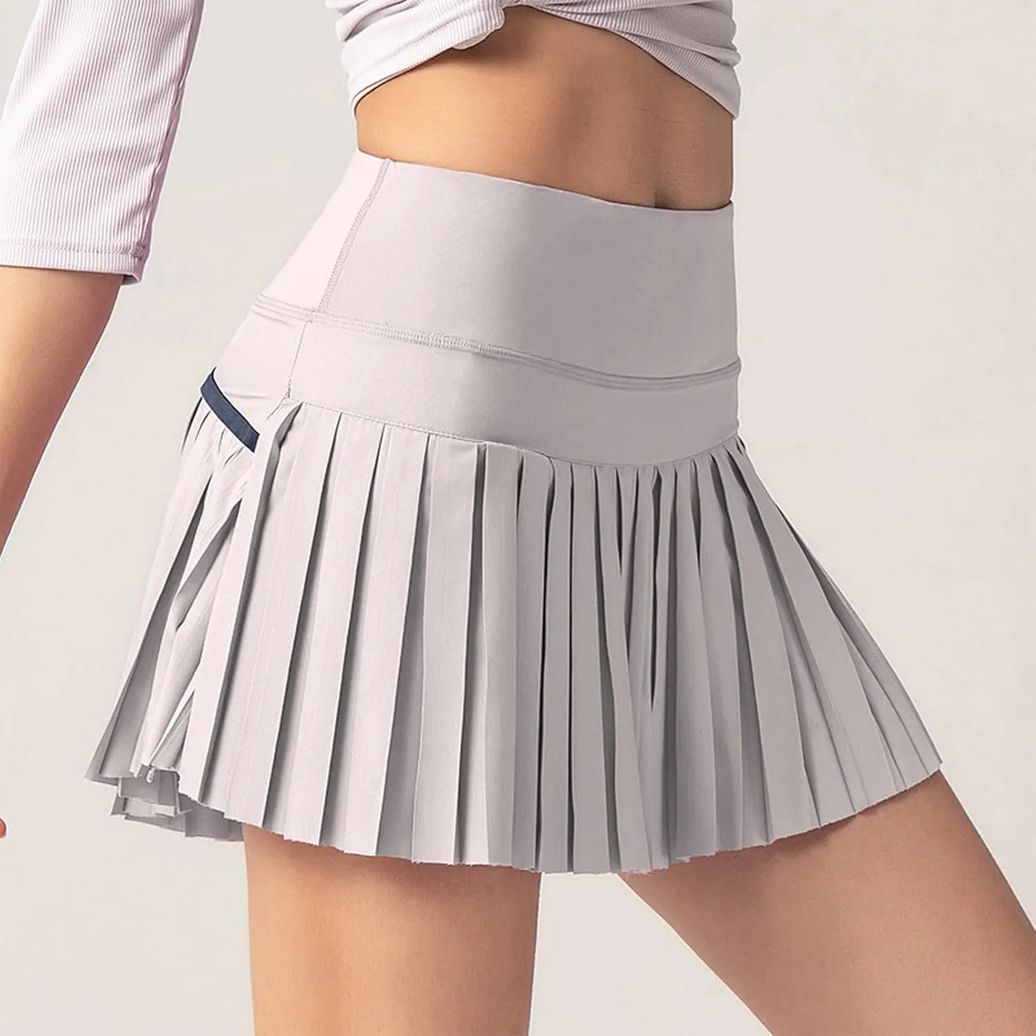Women's High Waisted Running Skorts Sports Pleated Skirts Ruffle Solid Large Swing Half A Line Skirt Fall Mini