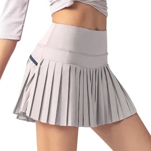 Women's High Waisted Running Skorts Sports Pleated Skirts Ruffle Solid Large Swing Half A Line Skirt Fall Mini
