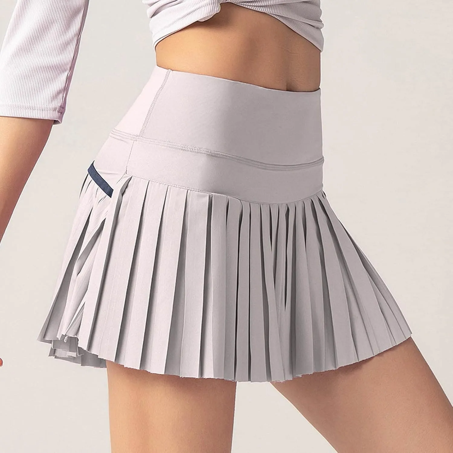 Women's High Waisted Running Skorts Sports Pleated Skirts Ruffle Solid Large Swing Half A Line Skirt Fall Mini