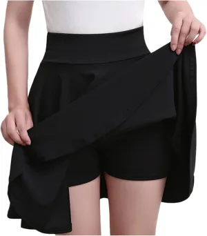 Women's High Waisted Tennis Skirt Athletic Running Golf Skorts Skirts Stretchy Pleated Mini Skater Skirt with Shorts