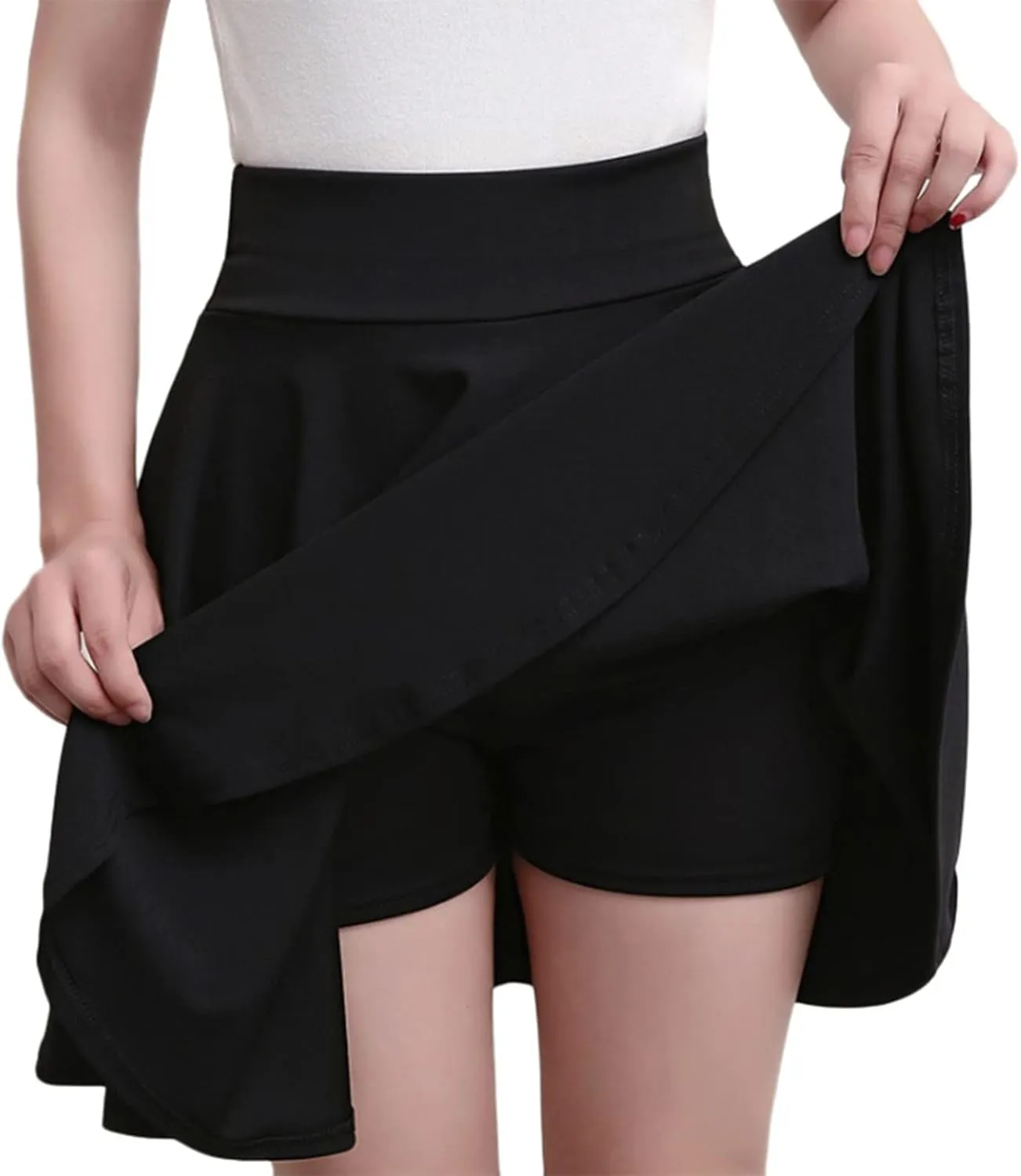 Women's High Waisted Tennis Skirt Athletic Running Golf Skorts Skirts Stretchy Pleated Mini Skater Skirt with Shorts