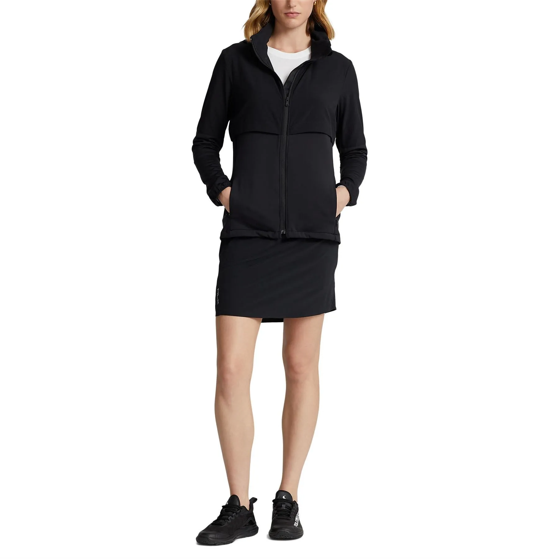 Womens Hybrid Packable-Hood Jacket Polo Black - SS23