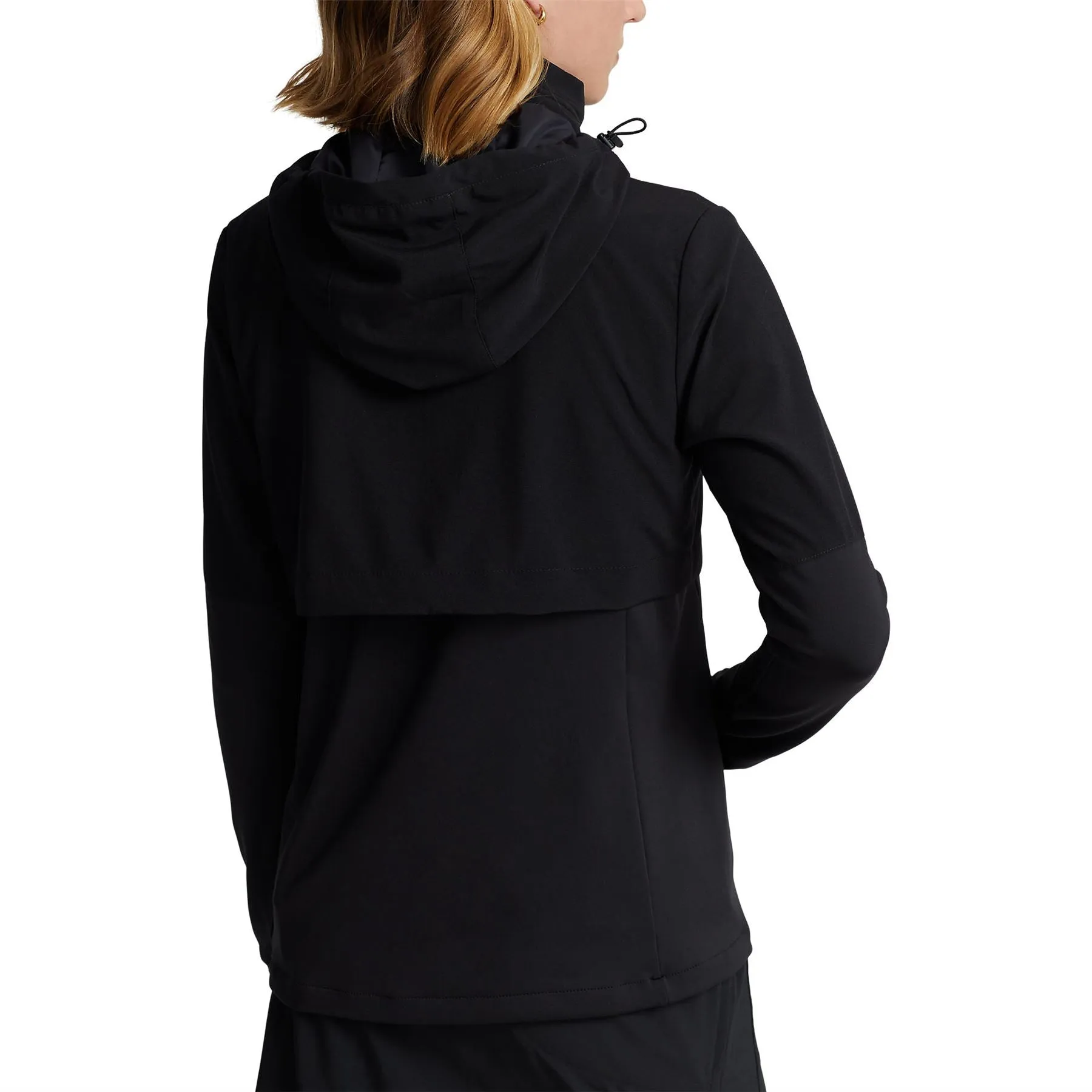 Womens Hybrid Packable-Hood Jacket Polo Black - SS23