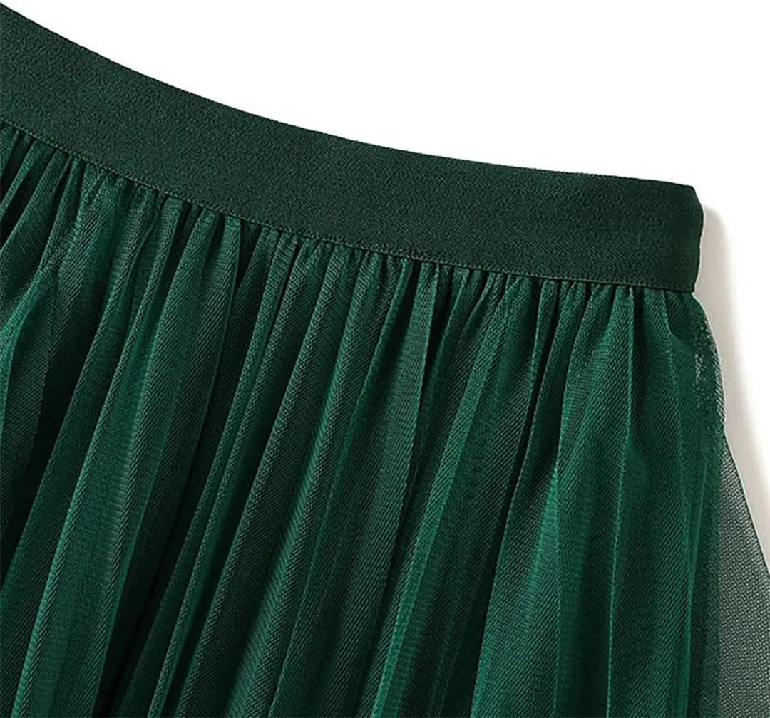Women's Irregular Skirt Polyester Patchwork Midi High Waist A-Line Pleated Skirt