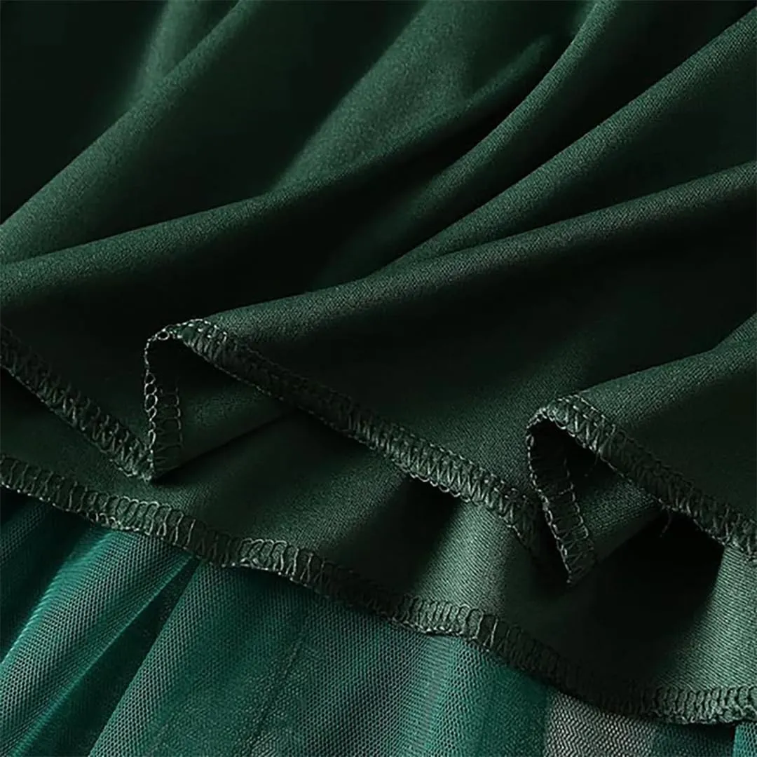 Women's Irregular Skirt Polyester Patchwork Midi High Waist A-Line Pleated Skirt