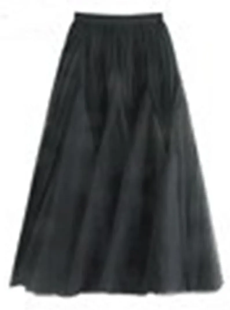 Women's Irregular Stitched Polyester Swing Pleated Skirt High Waist Midi Skirt