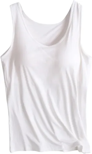 Women's Modal Cami Tank Tops,Womens 2025 Plus Size Padded Tanks with Built in Bra Camisole Plus Size Workout Tops