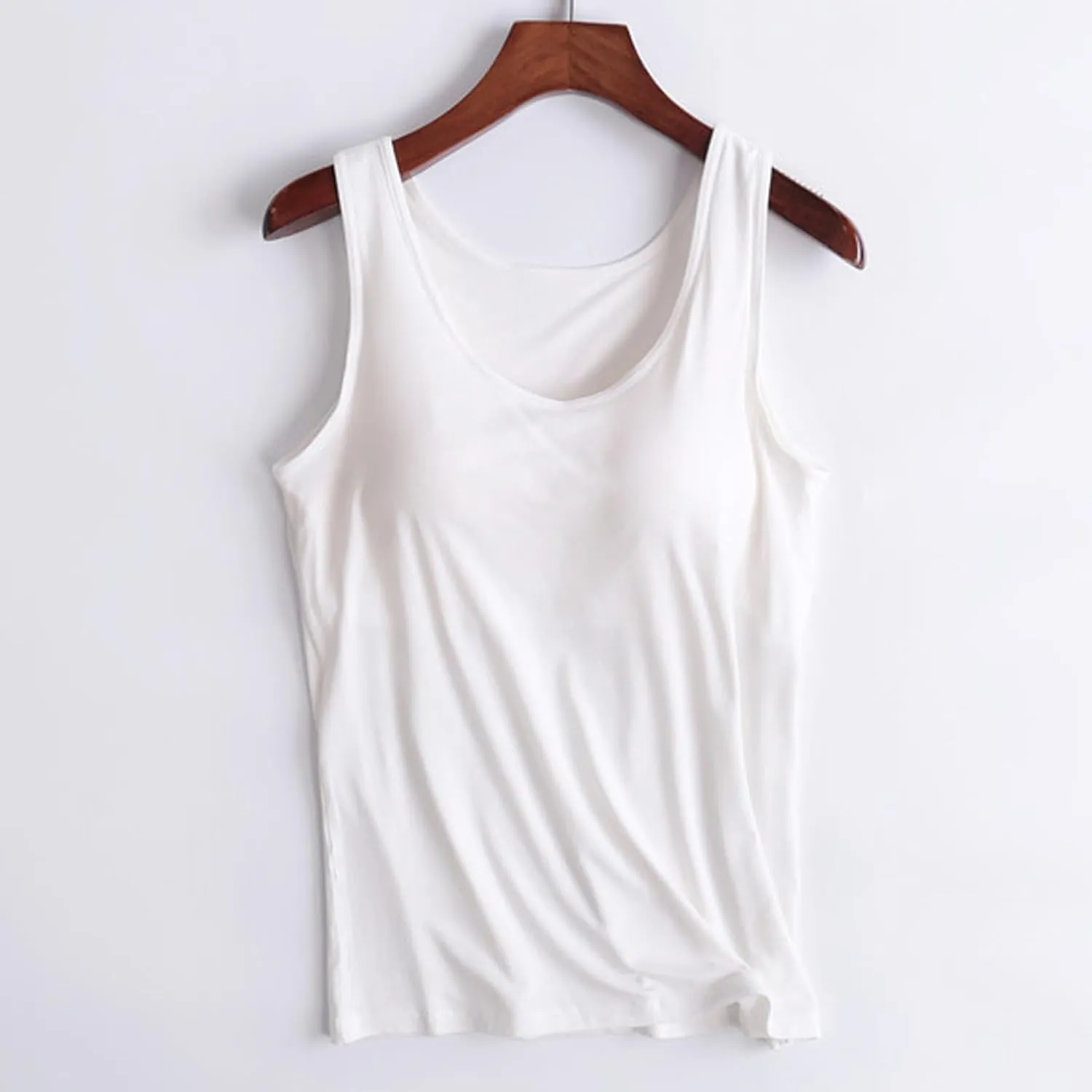 Women's Modal Cami Tank Tops,Womens 2025 Plus Size Padded Tanks with Built in Bra Camisole Plus Size Workout Tops