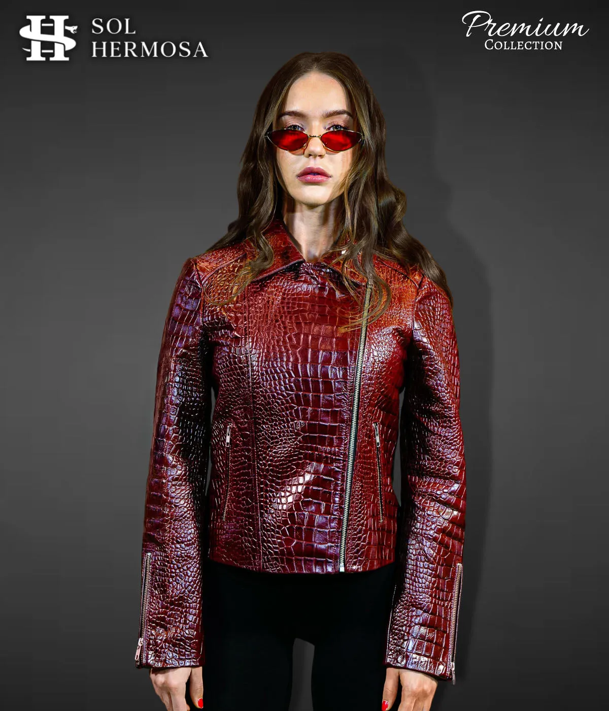 Women's Moto Leather Jacket - Athena