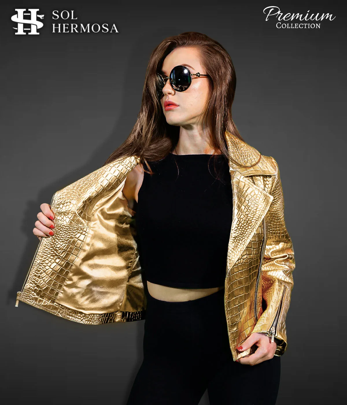 Women's Moto Leather Jacket - Athena