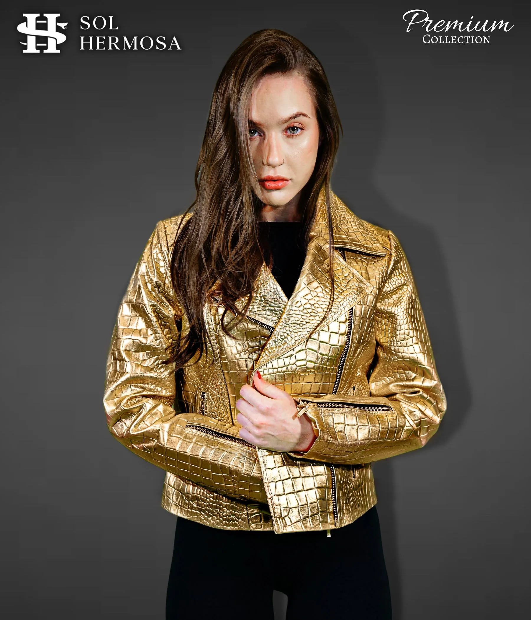 Women's Moto Leather Jacket - Athena