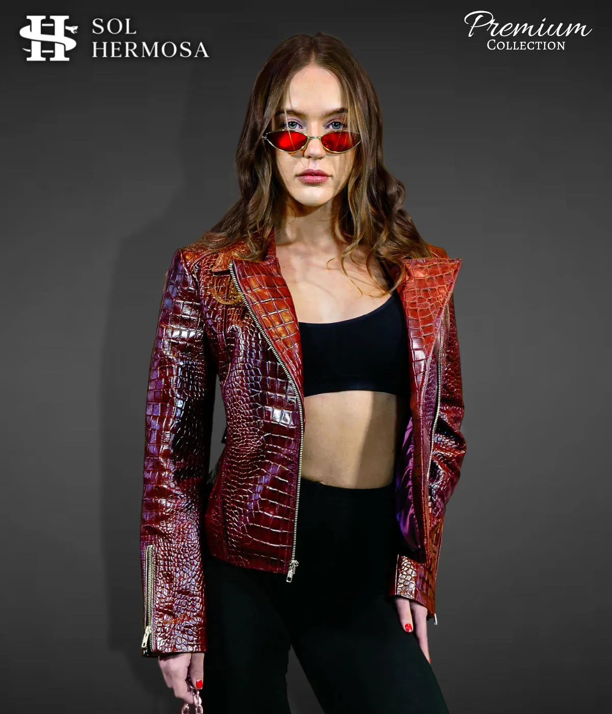 Women's Moto Leather Jacket - Athena