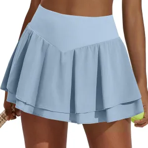Womens Pleated Tennis Skirt with Pockets High Waisted Tummy Control Golf Athletic Shorts Workout Pickleball