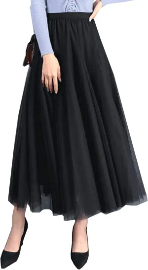 Women's Red/Blue/Grey/Pink/Black/Coffee Layered Mesh Prom Party Tulle Tutu A-Line Evening Tutu Skirts