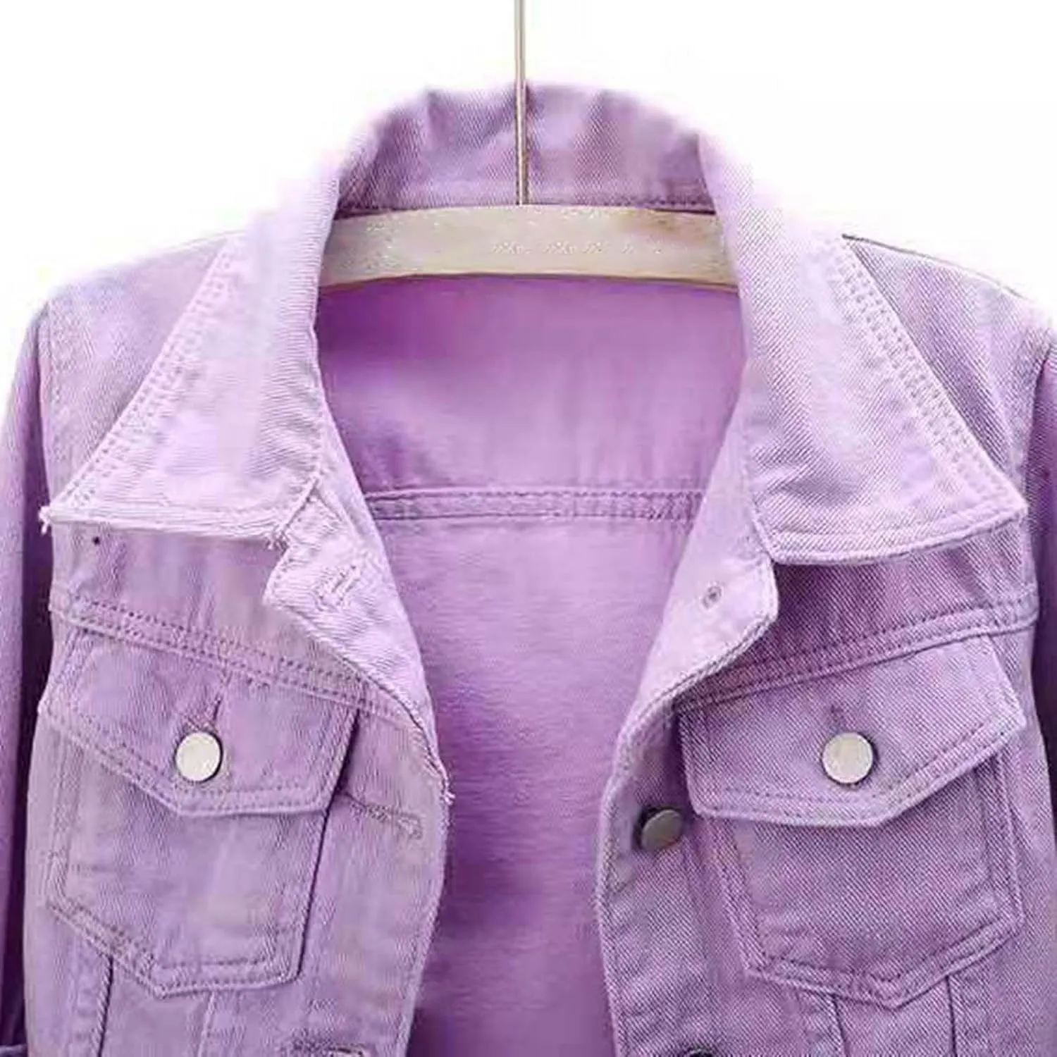 Women's Short Casual Fashion Three Quarter Sleeve Denim Jacket Jean Jacket Light Wash Womens Coat