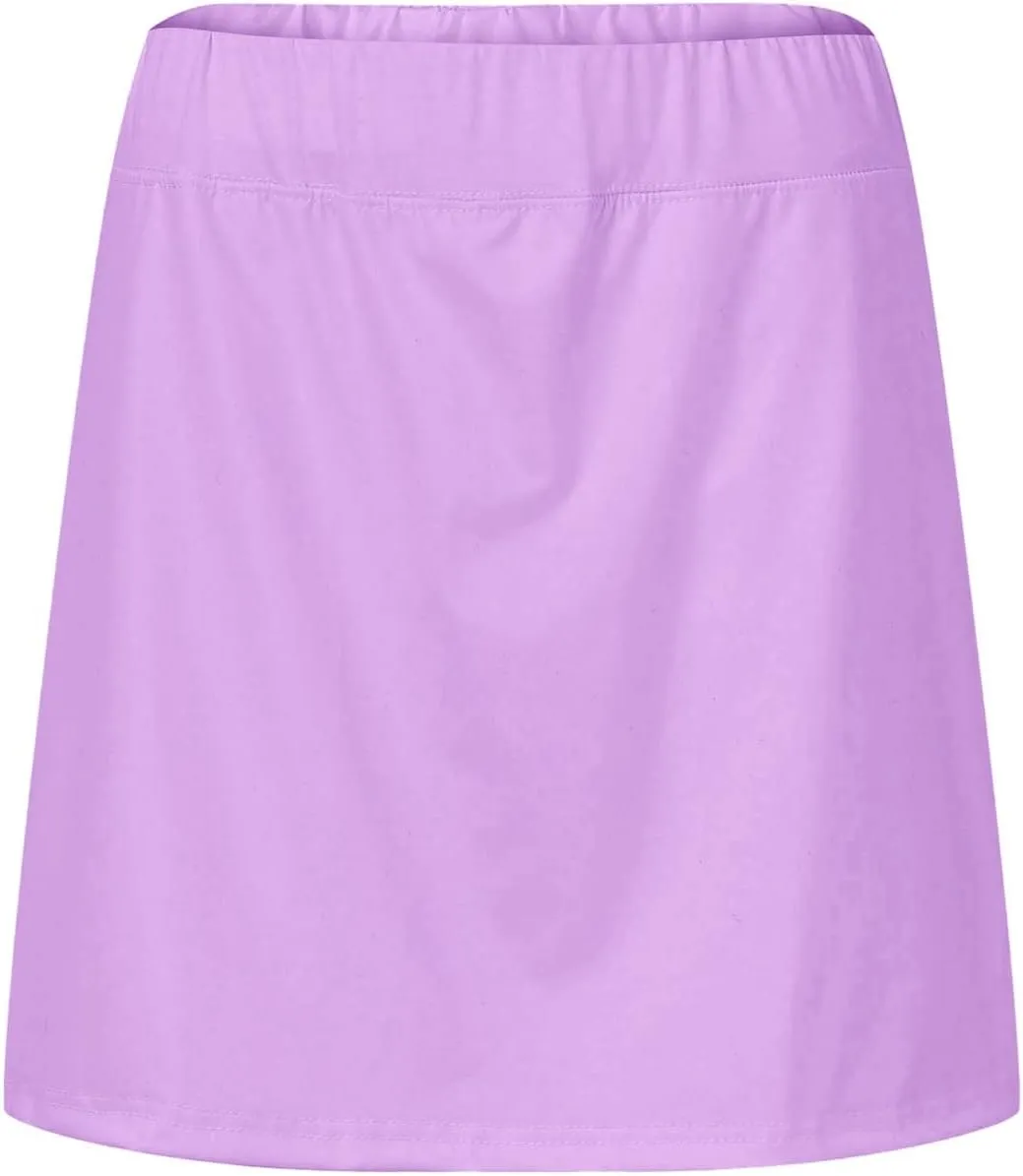 Womens Skorts Athletic Skirts with Underneath High Waist Yoga Sport Active Skirt Causal Loose Lightweight Outfits