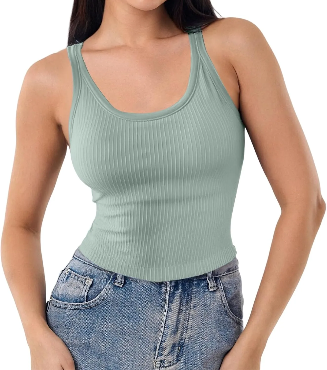Women's Sports Yoga Tank Solid Colour Back Tight Chest Padded Top 2025 Summer Fashion Vest