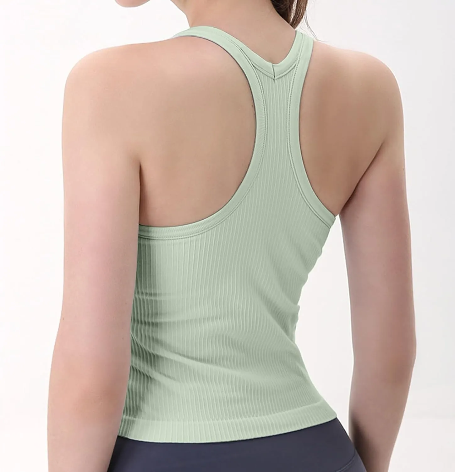Women's Sports Yoga Tank Solid Colour Back Tight Chest Padded Top 2025 Summer Fashion Vest