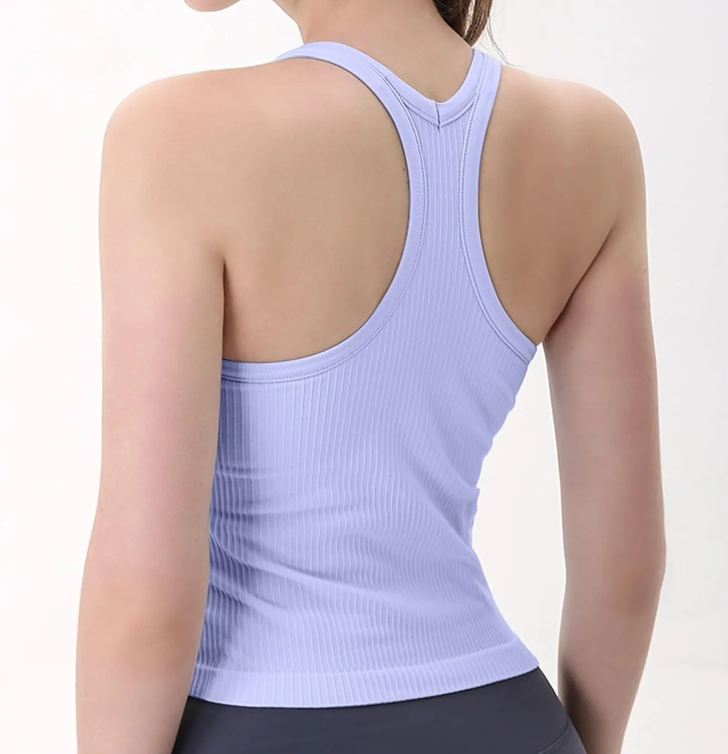 Women's Sports Yoga Tank Solid Colour Back Tight Chest Padded Top 2025 Summer Fashion Vest