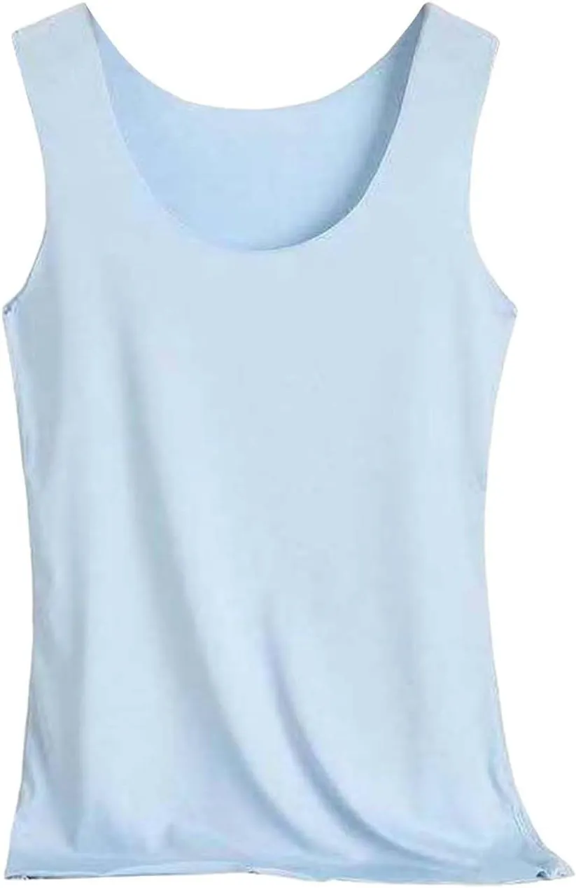 Womens Tank Tops with Built in Bra Cotton Sleeveless Camisole Shelf Bra Tops Yoga Shirts with Support Undershirts