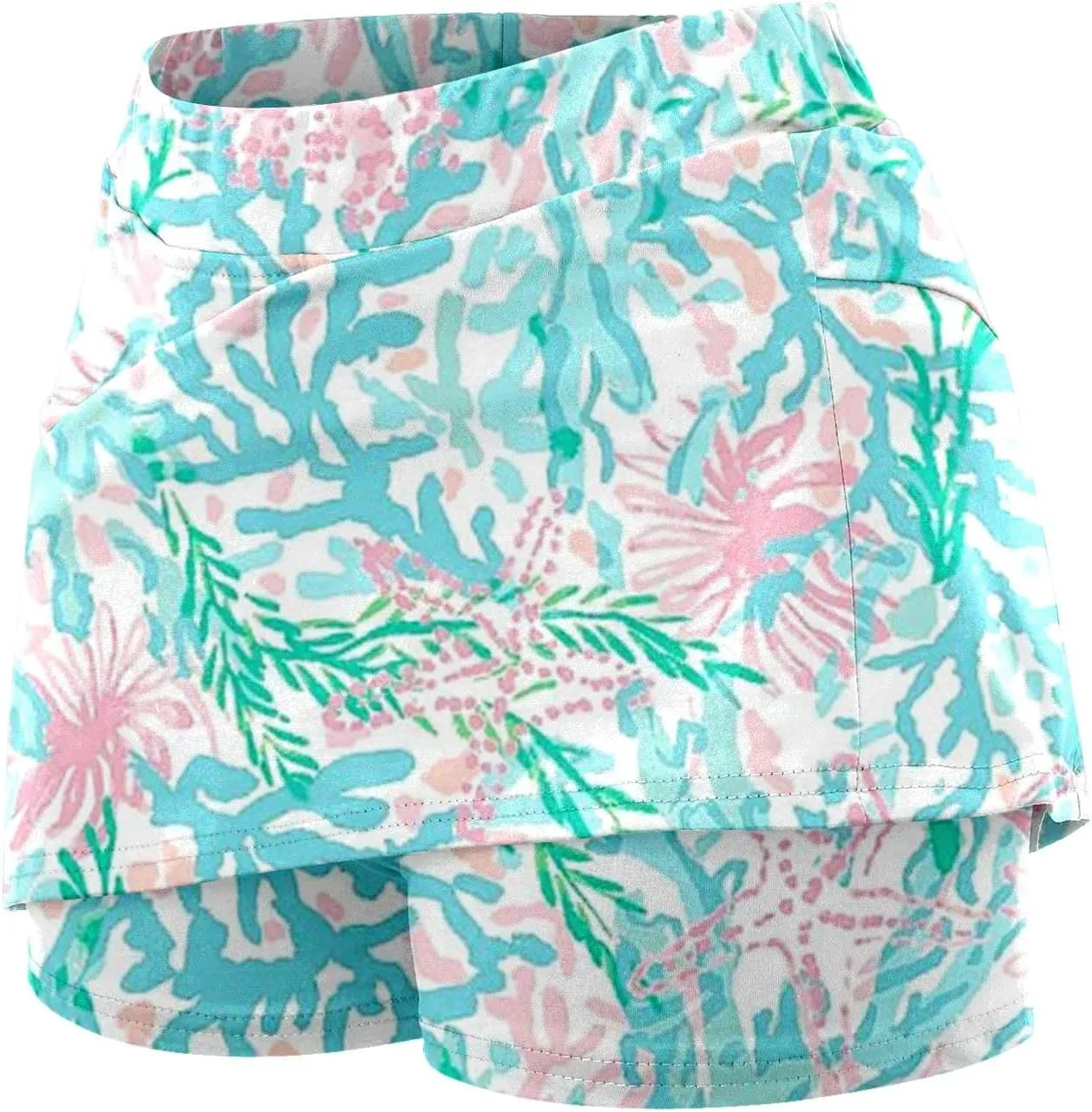 Women's Tennis Golf Mini Skirts with Pockets Casual Tie Dye High Waisted Elastic Skorts Summer Workout Skirt Inner Shorts