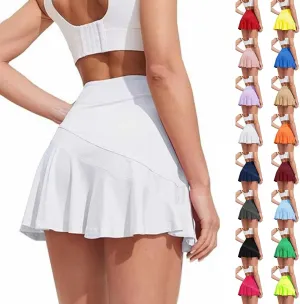 Womens Tennis Skirt Pleated Athletic Golf Skorts Skirt Breathable Lightweight Running Soft Workout Skirts