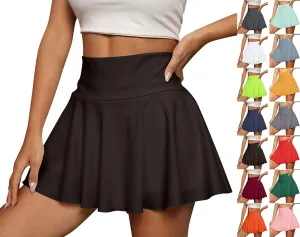 Women's Tennis Skirt Summer Golf Skirt with Shorts Underneath Pleated High Waisted Athletic Skorts with Pockets