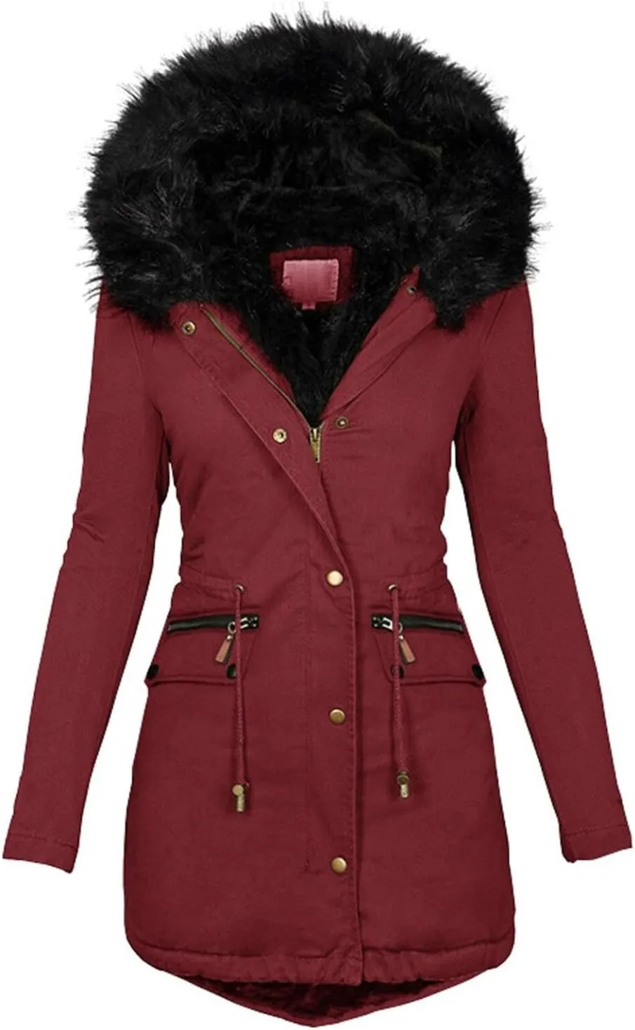Womens Winter Coats Warm Thickened Sherpa Lined Jacket Hooded Outerwear Plus Size Puffer Parka Down Jackets Overcoat
