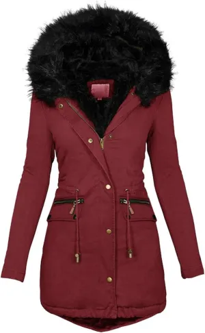 Womens Winter Coats Warm Thickened Sherpa Lined Jacket Hooded Outerwear Plus Size Puffer Parka Down Jackets Overcoat