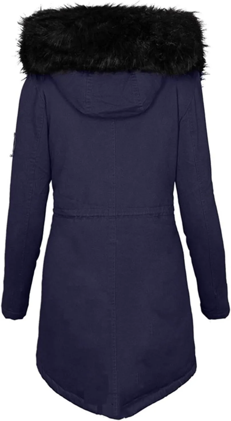 Womens Winter Coats Warm Thickened Sherpa Lined Jacket Hooded Outerwear Plus Size Puffer Parka Down Jackets Overcoat