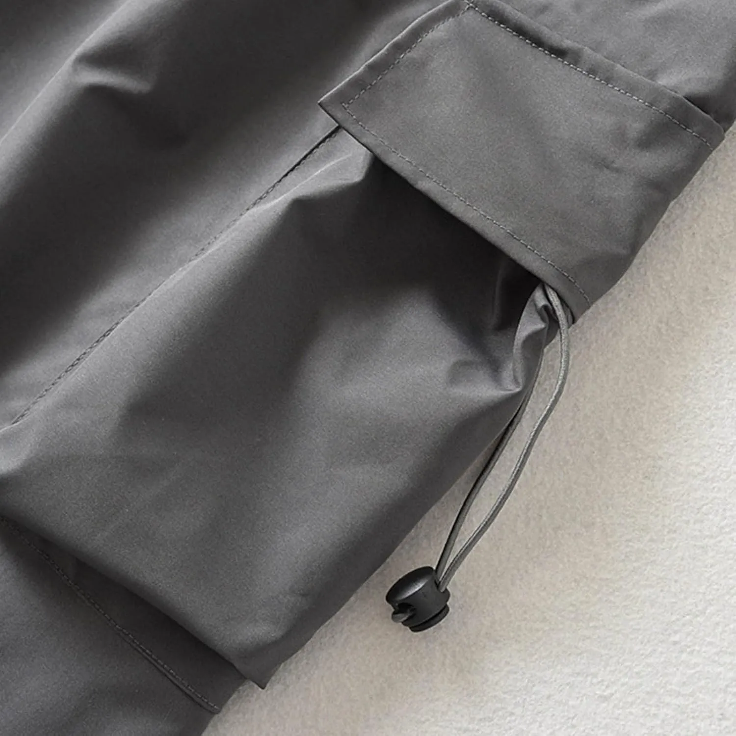 Women's Y2k Cargo Skirt Drawstring Elastic Waist Flap Pocket Back Slit Midi Skirt Trendy Casual A Line Pencil Skirts