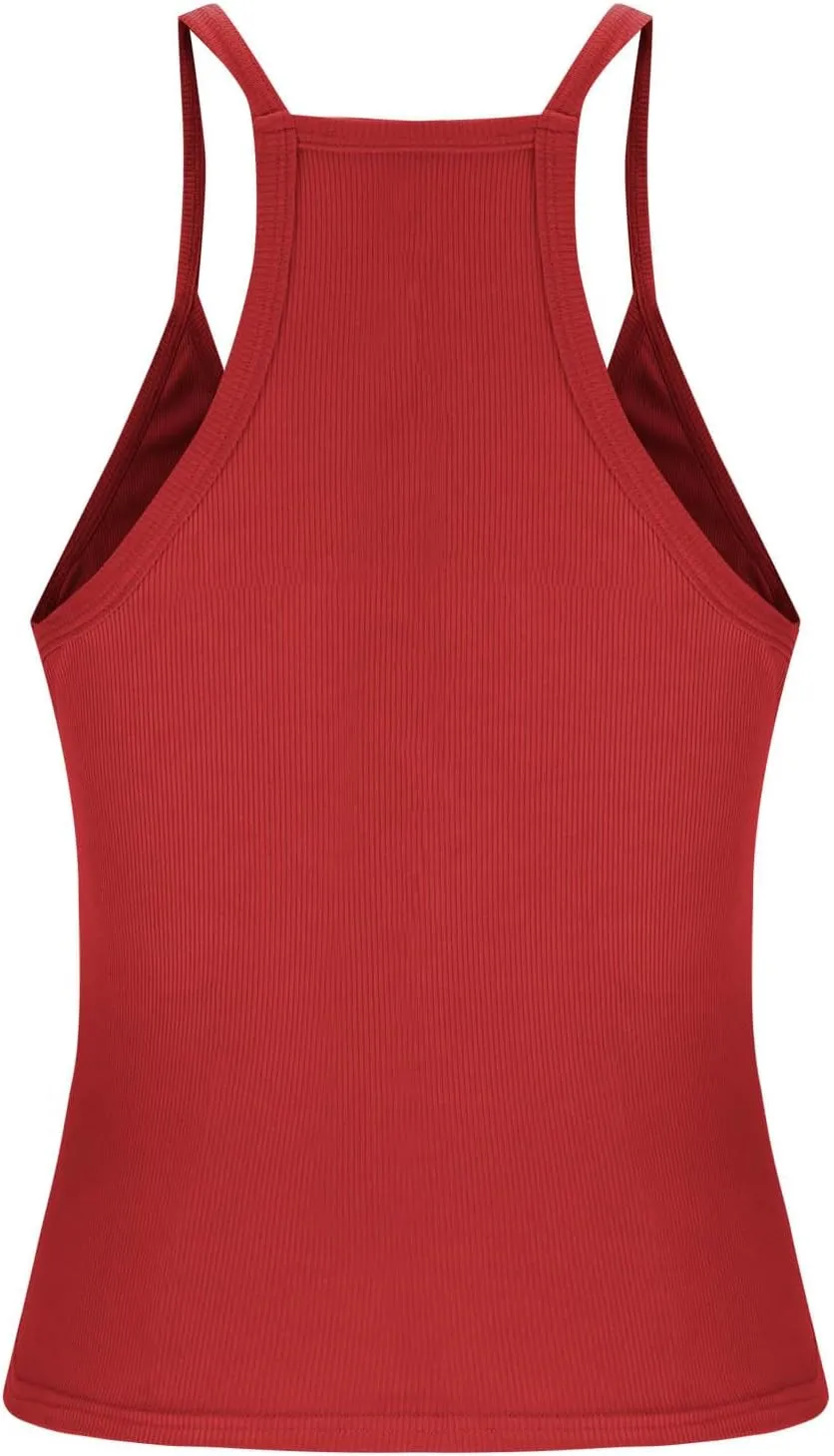 Workout Tops for Women Racerback Basic Tank Summer 2025 Camisole V Neck Slim Fit Ribbed Sleeveless Tshirts Vest Blouse