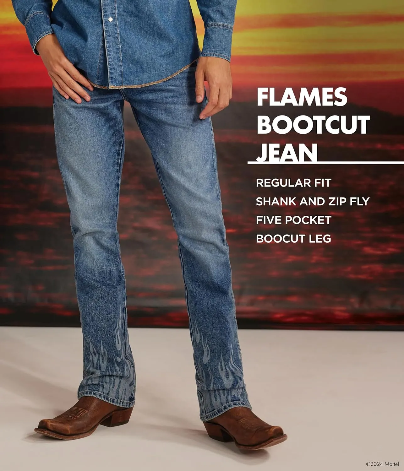 Wrangler Men's X Hot Wheels Flames Bootcut Jean