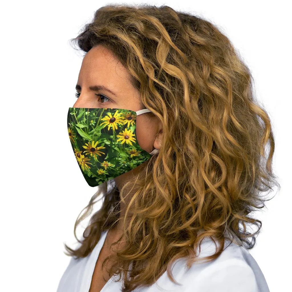 Yellow Flowers Snug-Fit Polyester Face Mask