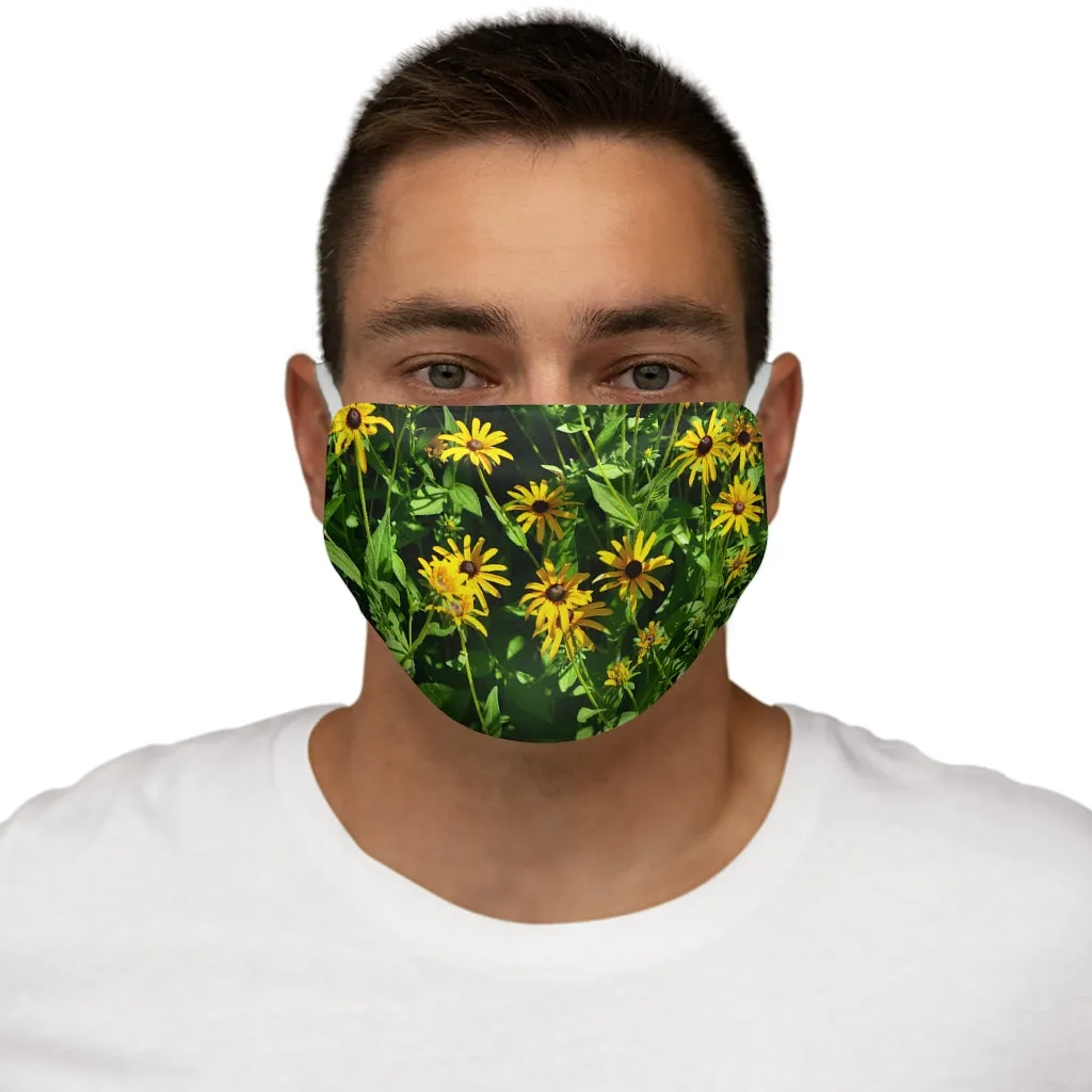 Yellow Flowers Snug-Fit Polyester Face Mask