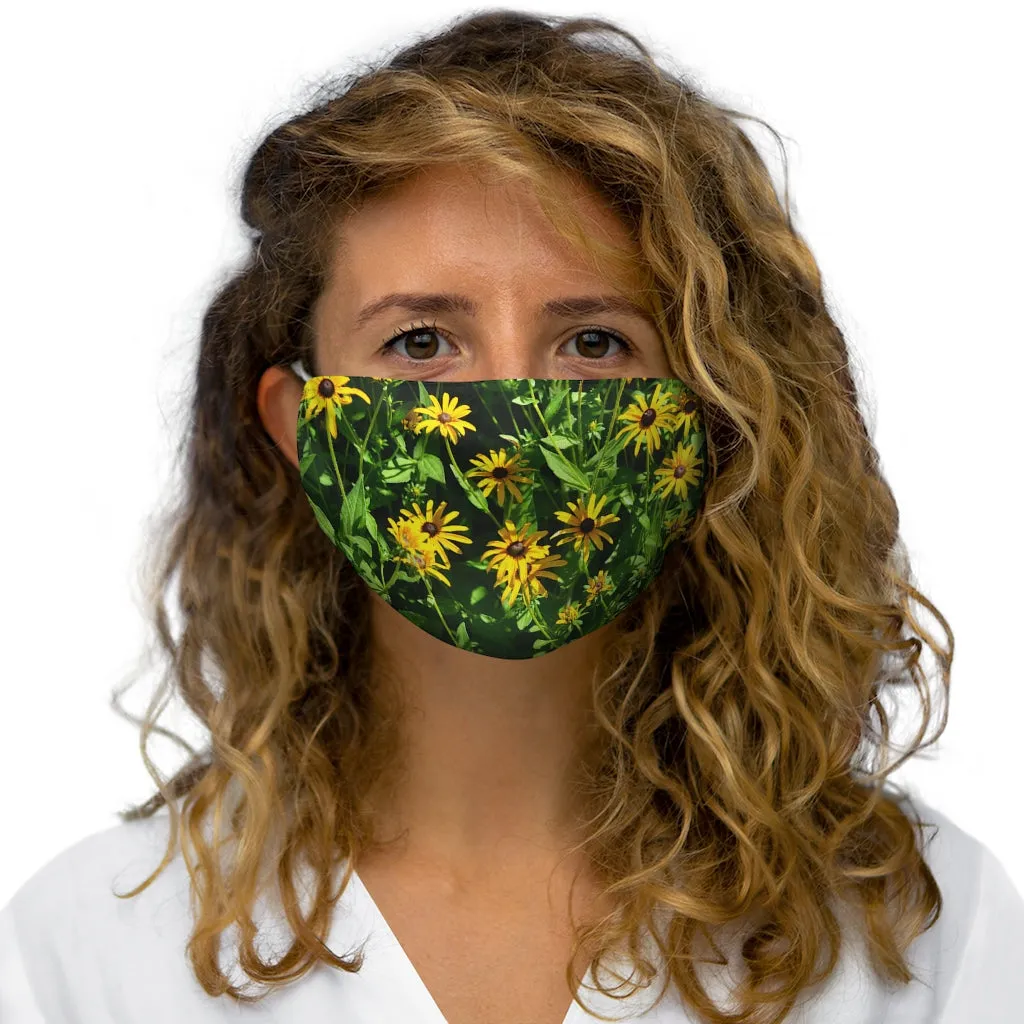 Yellow Flowers Snug-Fit Polyester Face Mask