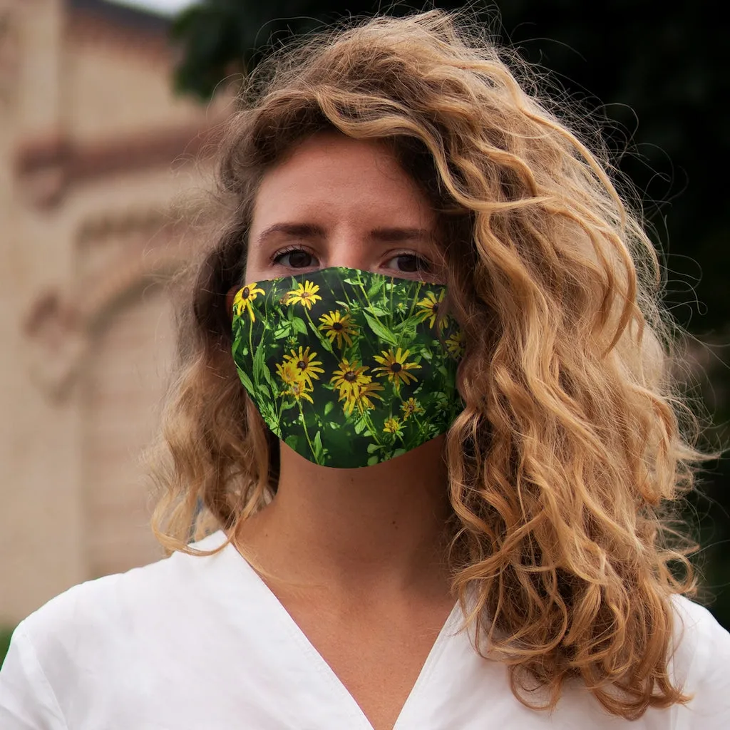 Yellow Flowers Snug-Fit Polyester Face Mask