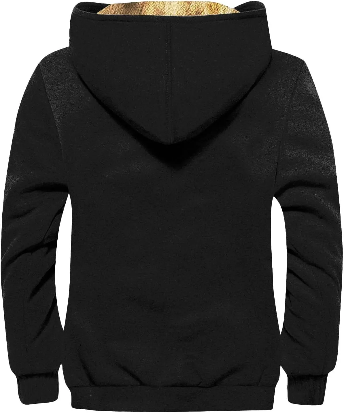 ZEFOTIM Mens Sherpa Lined Jacket Solid Color Zip Up Jacket Casual Winter Coats with Hood Warm Big and Tall Hoodies for Men